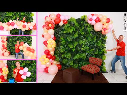EASY BALLON ARCH 🤩 Ketiestory flower walls 🤩 birthday decoration ideas at  home #Ketiestory 