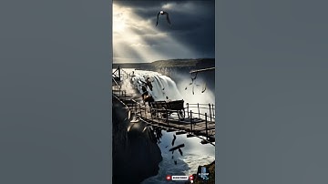 Epic Suspension Bridge Collapse Over Deep Valley #BridgeCollapse #ExtremeNature #Shorts