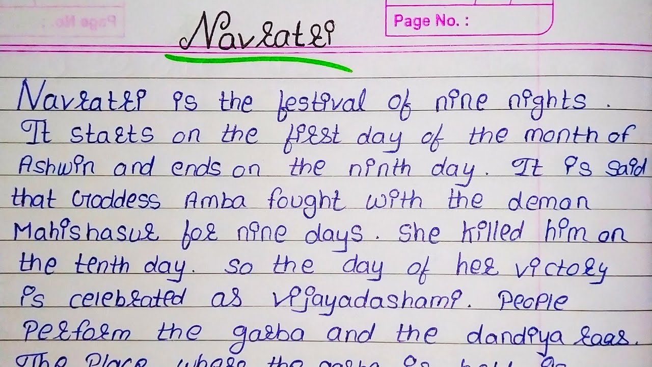 write an essay on navratri