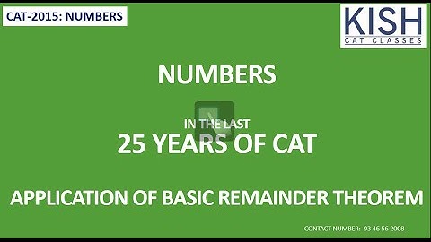 BASIC REMAINDER THEOREM   CAT QUESTIONS