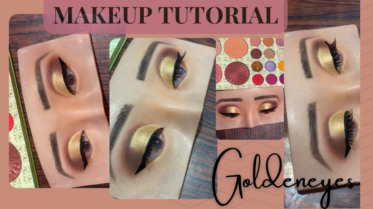 Glam Golden Glitter eyes Makeup Tutorial ||step By Step on dummy ...
