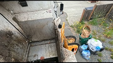 Downtown Trash Route Hopper Video of a Split Body Labrie Automizer
