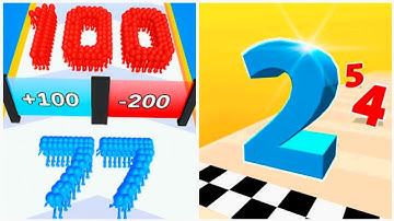 Numbers Run vs Crowd Number Run 3D - Level Up Number (ASMR Gameplay, Max Level)