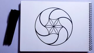 How To Draw Mandala Art Using Circles|Symmetrical Mandala Art Based Circles|Geometric pattern|Part 1