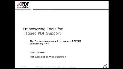 Empowering Tools for Tagged PDF Support - by Duff Johnson