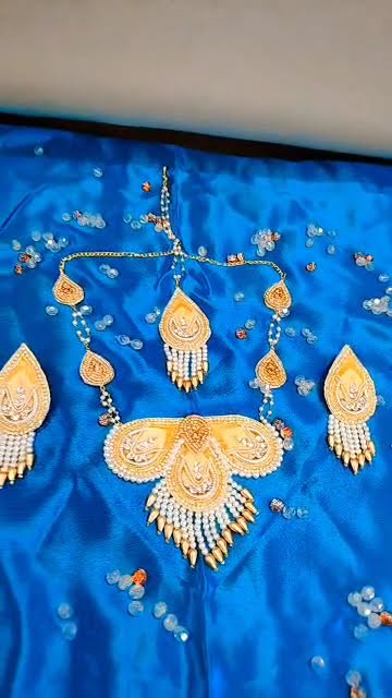 Haldi Patch handmade haldi jewellery set #patches #pearl #necklace set - YouTube