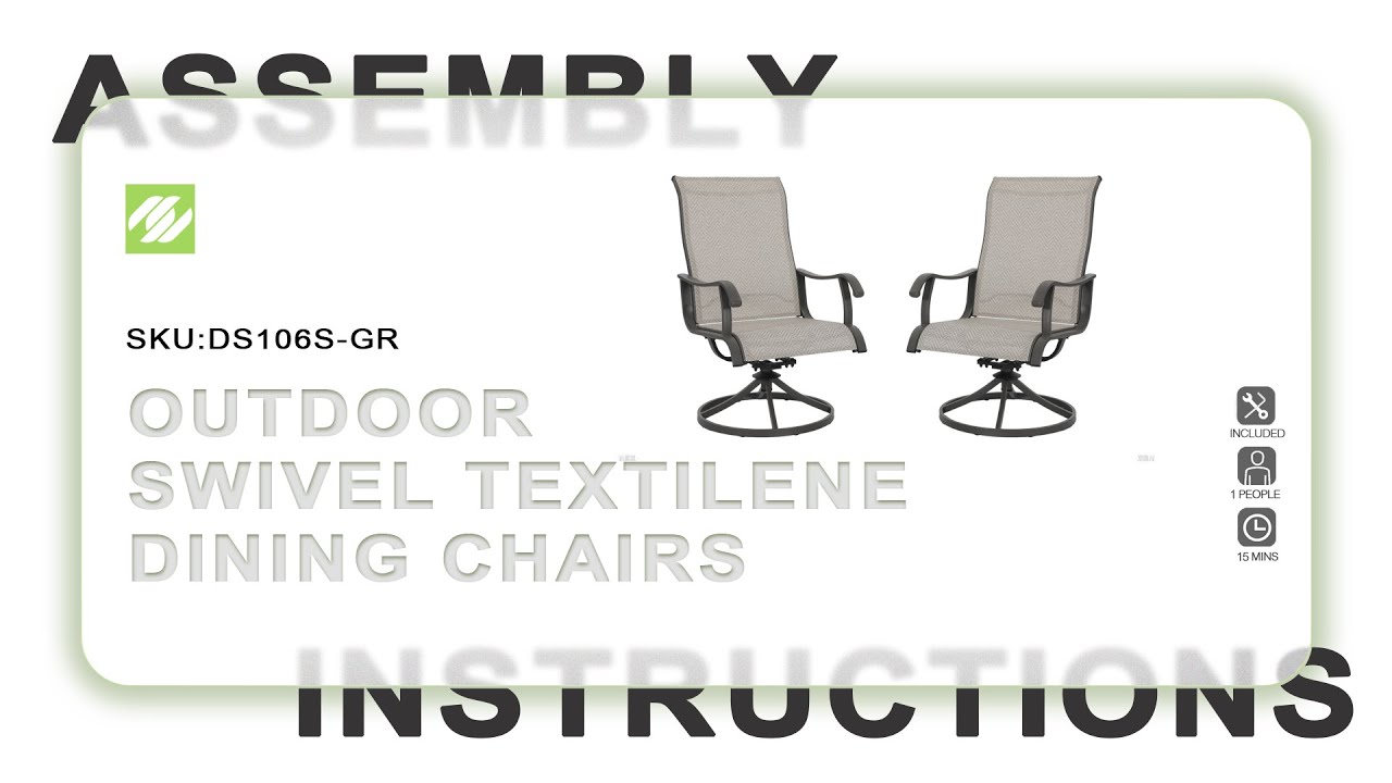 Nuu Garden® Outdoor Swivel Textilene Dining Chairs | ASSEMBLY ...