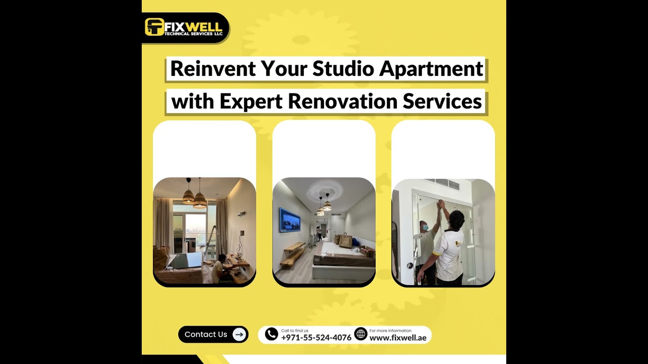 Studio Apartment Renovation in Dubai, UAE | Expert Renovation | Fixwell.AE | +971 55 524 4076