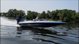 Hydrostream Viking, Mercury Black Max Going 70mph for the first time! Mercury Black Max Prop