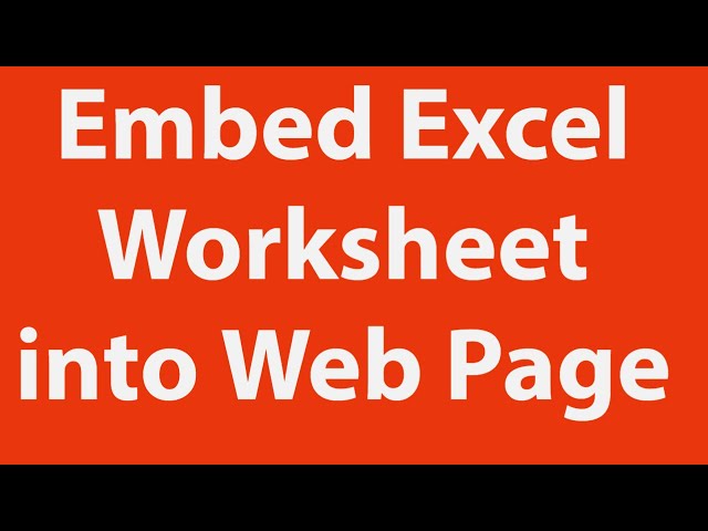 Embed worksheet in your own website