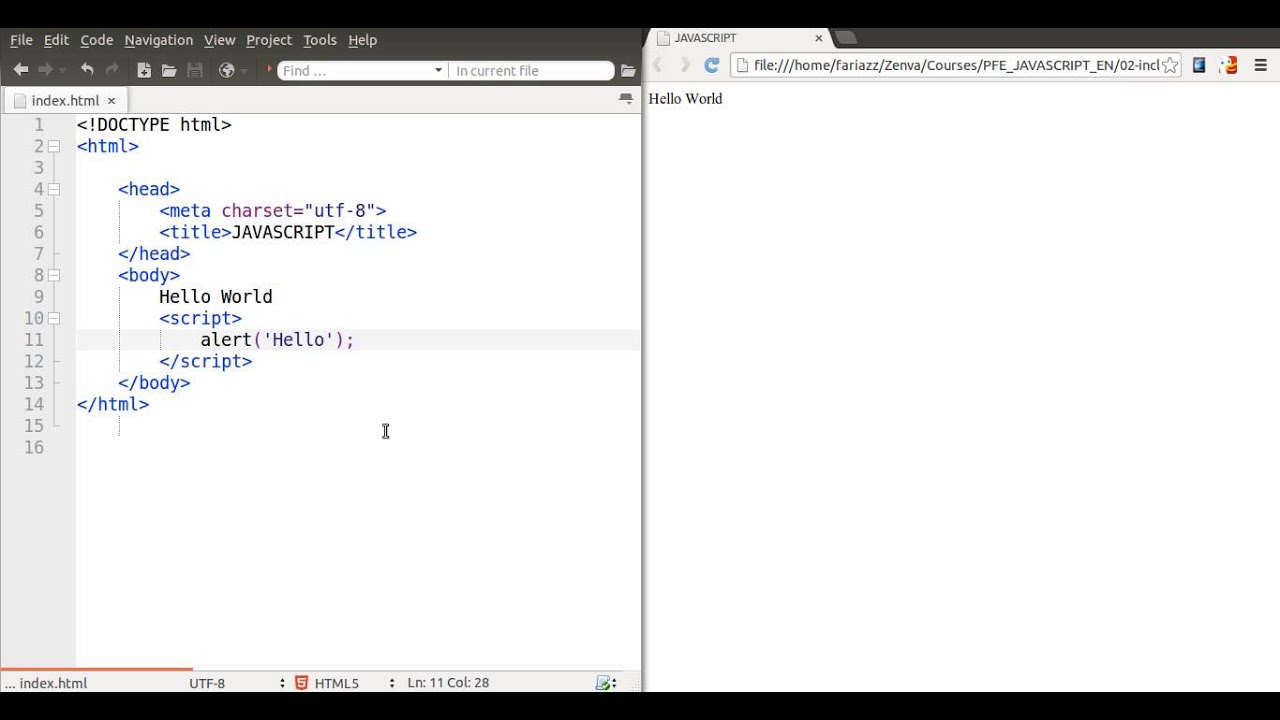 How to Include a JavaScript Code in your HTML File YouTube