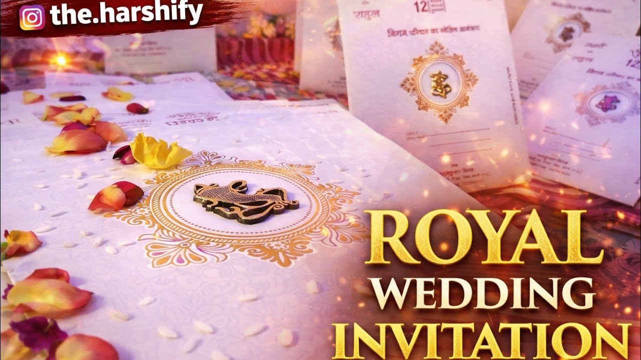 wedding card videoinvitation video editingthe harshifywedding invitation design