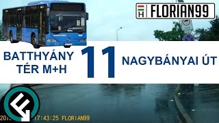 Bkv,Vt 11-Es Busz Útvonala Batthyány Tér Mh - Nagybányai Út - Batthyány Tér Mh