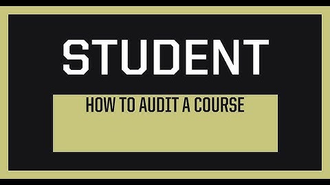 How to audit a course