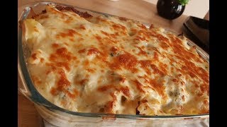 گراتان للعشاء سهل و سريع و إقتصادي متشبعوش منو,  gratin pdt/chou-fleur poulet