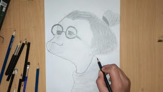 How To Draw Old Lady As Cartoon / Timelapes / Drawing With Pencils ️