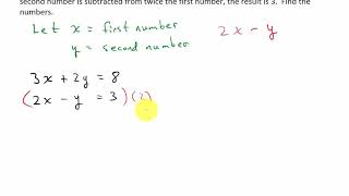 System of Equations Application - Sum of Three Times A Number and Difference Sum Of Numbers Word Problem Linear Application