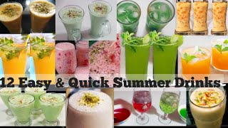 Refreshing Summer Drinks 2024 | 12 Easy & Quick Drink | भयंकर गर्मी में  ठंडा ठंडा लज़ीज़ 12 शरबत