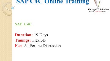 SAP C4C Course Content video