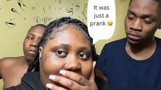 TELLING MY LITTLE BROTHERS MY BOYFRIEND GAVE ME A BLACK EYE PRANK !!(HILARIOUS)