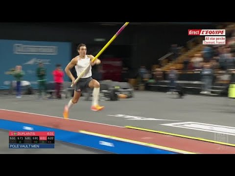 Le record du monde dArmand Duplantis 6m22 au All Star perche de Clermont