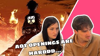 Reacting To Attack On Titans - All Openings (1-9) 4K 60FPS