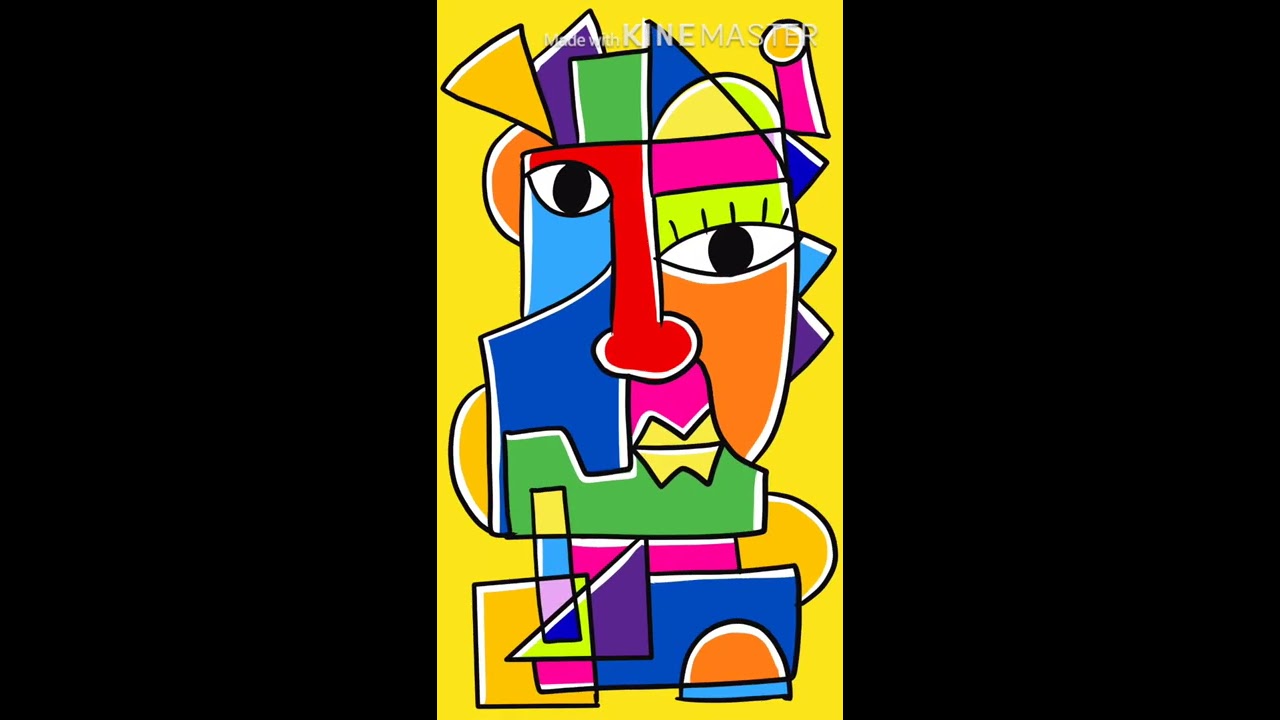 How to draw Cubism art | Cubist portrait drawing for kids