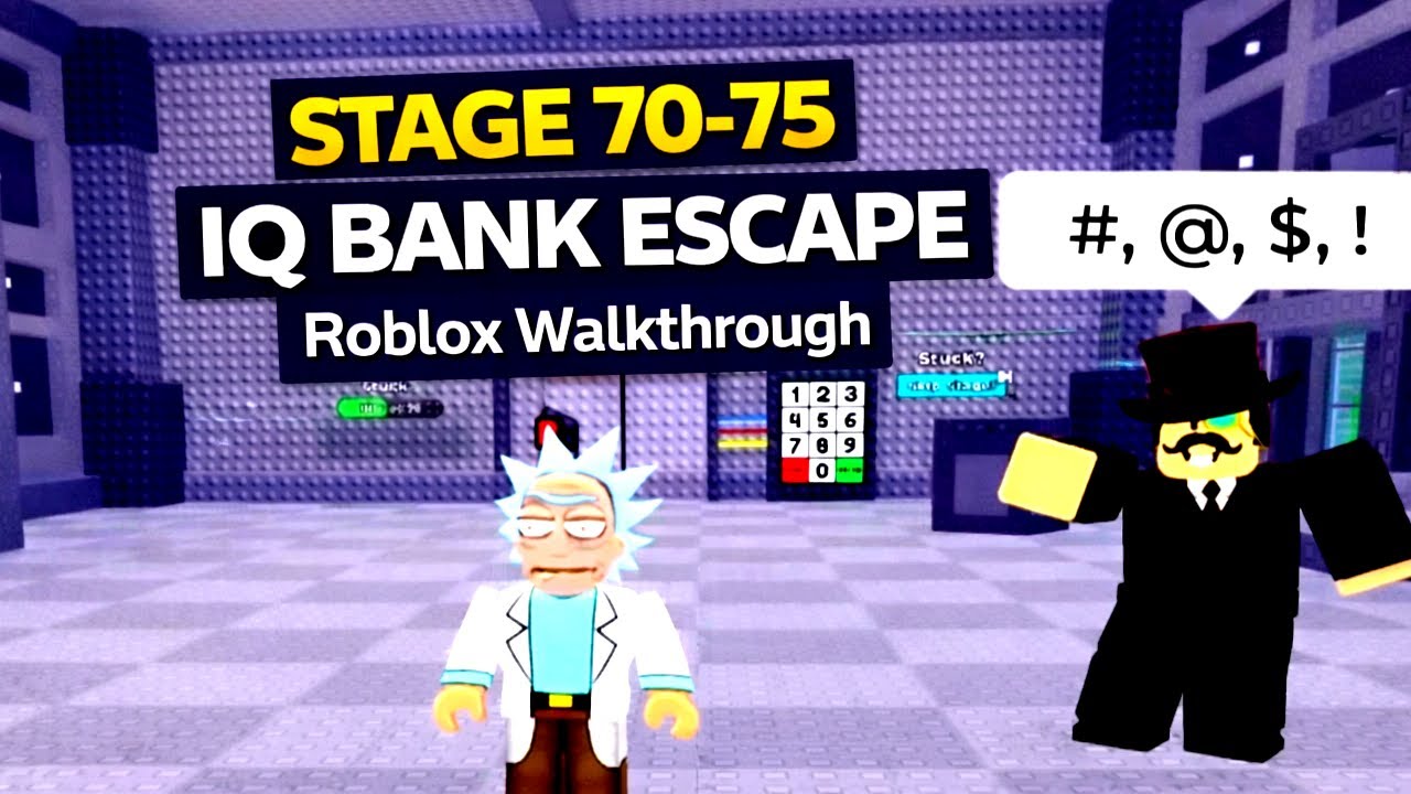 Прохождение этапов 70-75 в игре IQ Bank Escape на Roblox [Полное руководство на английском языке]...