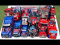 Box full of Optimus, Nemesis prime Blue cars Transformers 7 AUTOBOT TOY truck, Robot Transfiguration