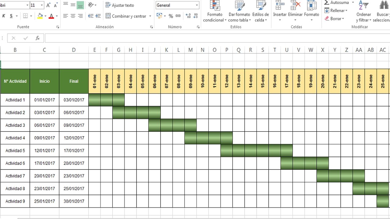 Como hacer diagrama de barras en excel