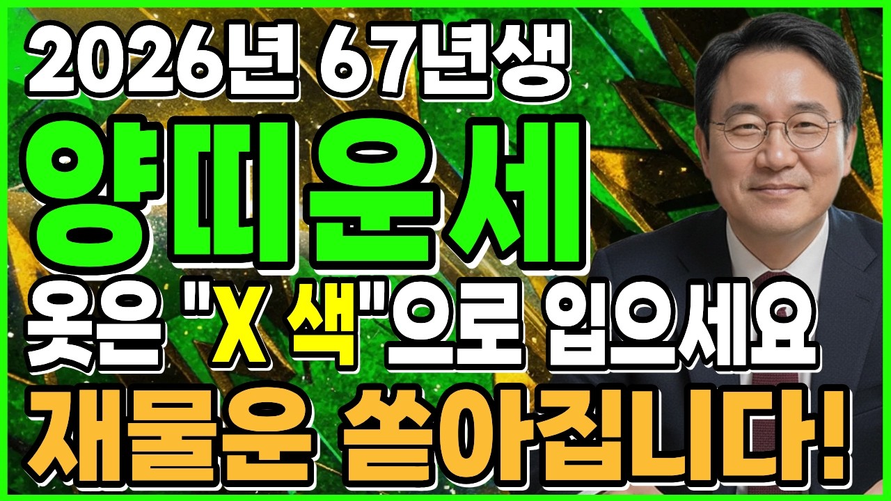 🌟2026년 병오년 양띠운세🌟이 옷 색깔 하나 바꿨을 뿐인데! 재물운,건강운,인연운 전부 열리기 시작한다!! 67년생 정미생 양띠 삼재 총운세!