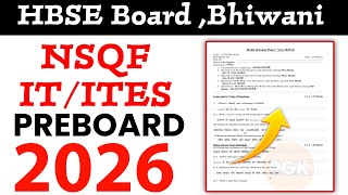 HBSE Class 10th IT/ITES NSQF Pre-Board Solved Paper 2026 |IT/ITES NSQF Paper preboard 2026|