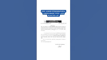 OSSC JUNIOR STENOGRAPHER & JUNIOR GRADE TYPIST-2025 REJECTED LIST