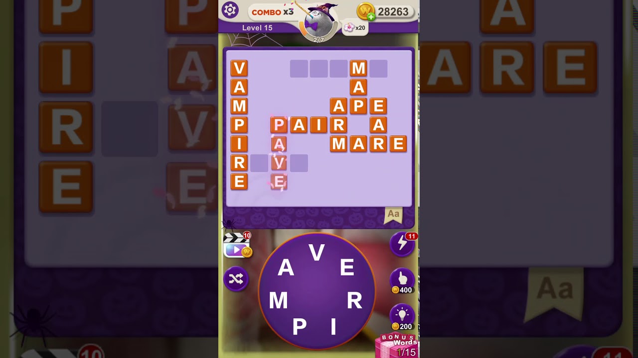 Word Villas Halloween Level 15 Solution