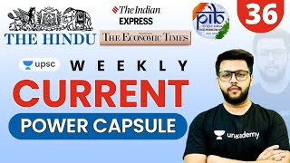 UPSC CSE 2021 | Weekly Current Power Capsule -36 by Siddharth Sir