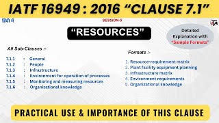 IATF 16949 2016 Clause 7.1 I IATF 16949 Clause 7 I Resources I Support