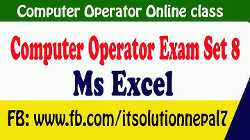 Computer operator SET 8 with Answer (Excel) : Part 63 & 64