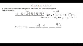 QR 103x Find 5 Number Summary With Percentile Method