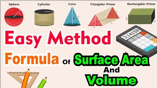 Formula of Surface Area and Volume | Easy Method