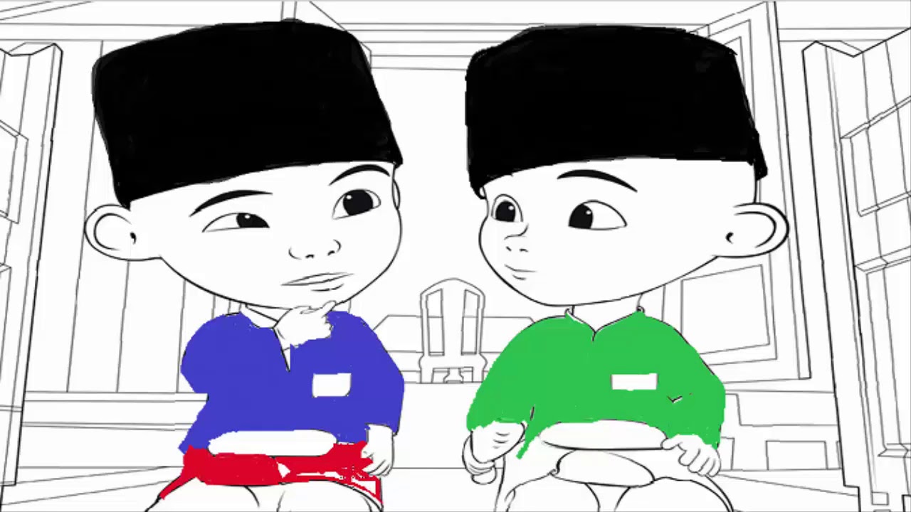 Mewarnai Gambar Upin Ipin Kids Learn Drawing Learn Coloring And