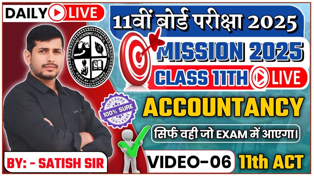 🔥🔥CLASS 11th ACCOUNTS MODEL SET LEC 6