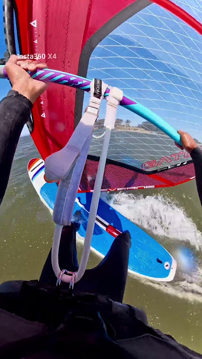 Windsurfer LT cruising @Coyote Point , July 10,  2025. #windsurfing #windsurf #watersports #insta360