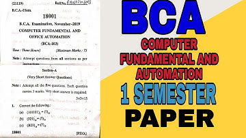 #bcapaper BCA 1st semester computer fundamentals and office automation paper