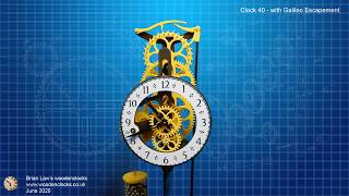 Brian Law's woodenclocks - Clock 40 Compact clock with Galileo Escapement