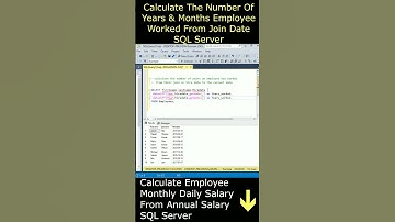 Employees number of years, Months worked from join date to current date #sqlserver