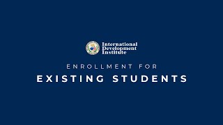 Enrollment for existing students | IDI e-learn App | Enrollment