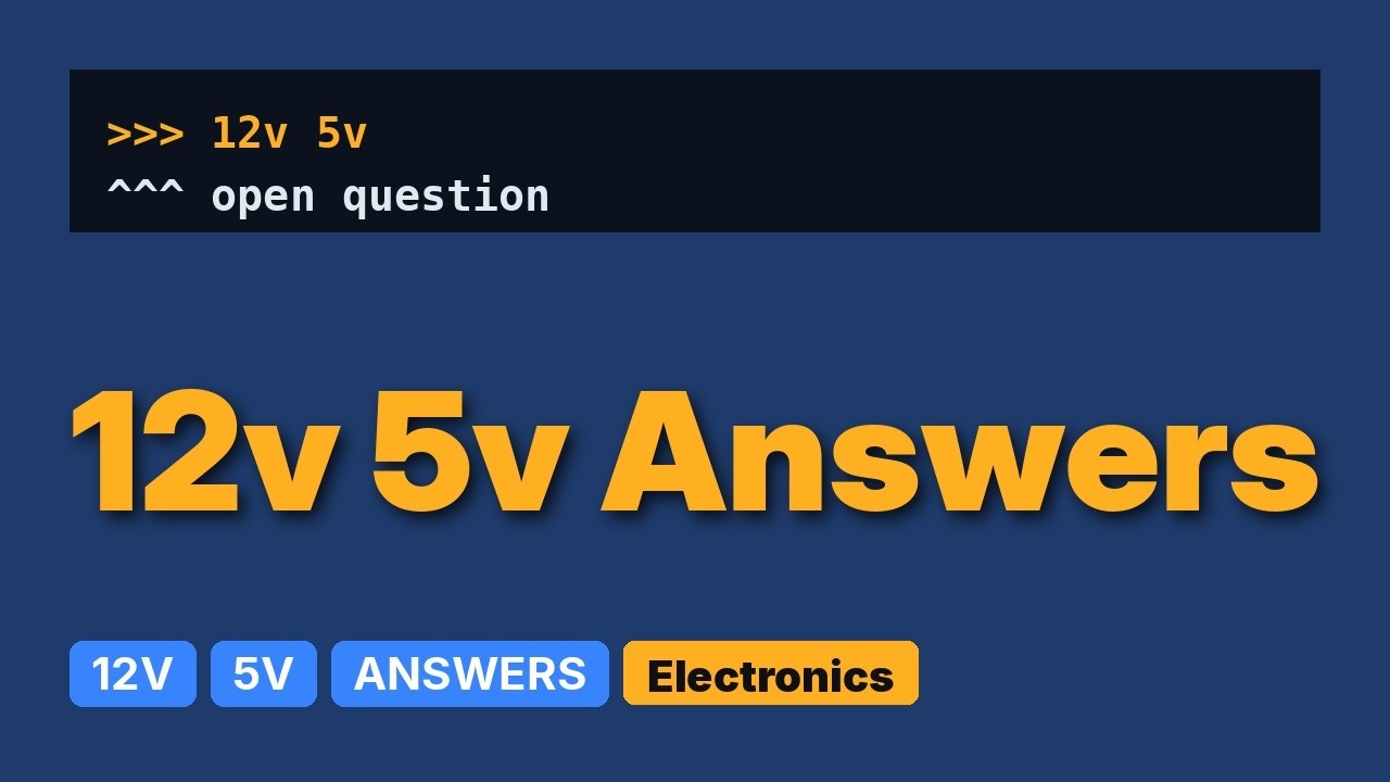 Electronics: 5V bus and 12V bus from 40-58V battery - YouTube