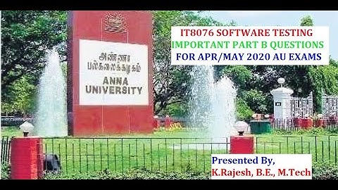 IT8076 SOFTWARE TESTING PART B QUESTIONS (Tamil)