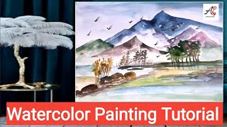 Watercolor Painting Tutorial / Landscape Painting / Step by Step