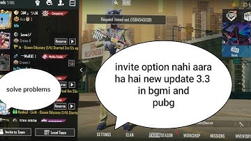 Invite Option Not# Showing in bgmi #| Requesttimed out bgmi#| How to# Fix Invite# option notshowing#